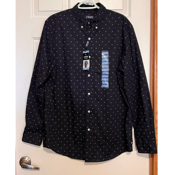 Chaps Easy Care Men's Blue‎ White Size L NWT - Picture 1 of 4